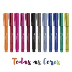 Kit Caneta ponta fina faber castell fine pen 0.4 mm