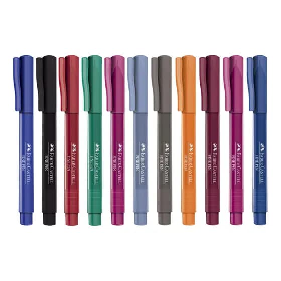 Caneta ponta fina faber castell fine pen 0.4 mm