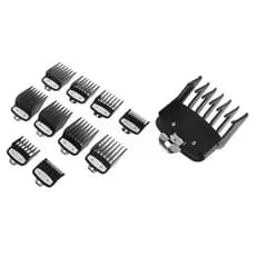 Kit 10 Pentes Universal Maquinas de cabelos Trava de Metal e Suporte de Acrilico cor preto Cod 919