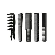Kit 5 Pentes Carbono De Corte Barbeiro Profissional