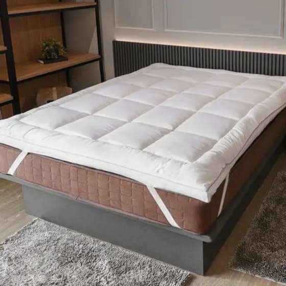 Pillow Top Queen 400 Fios Toque Macio Protetor Colchão Com Elástico
