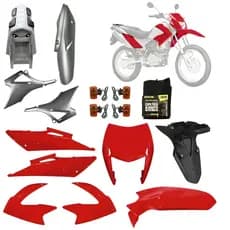 Kit - Carenagem 5 Peças Compatível Com Bros 150 S/ Adesivo- Vermelho 2011/ 2012 Esd