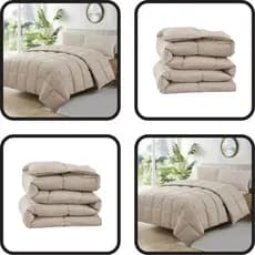 Edredom Ecopluma Queen Size 2,40m X 2,60m Toque De Pluma Cor Bege Ecopluma