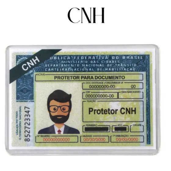 Capa Porta CNH RG Acrílica Carteira Habilitação Protetor Documentos Rígido Escolha seu Modelo e Kit