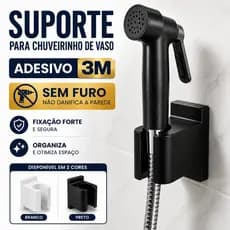 Suporte Chuveirinho Ducha Higiênica Adesivo Parede Instalação Sem Furo Fita Dupla Face 3M