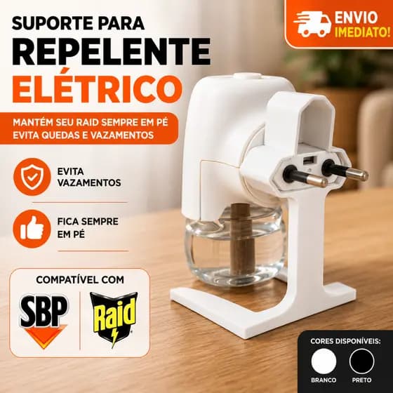 Suporte Para Repelente Elétrico Raid E SBP Mantém Em Pé Evita Vazamentos