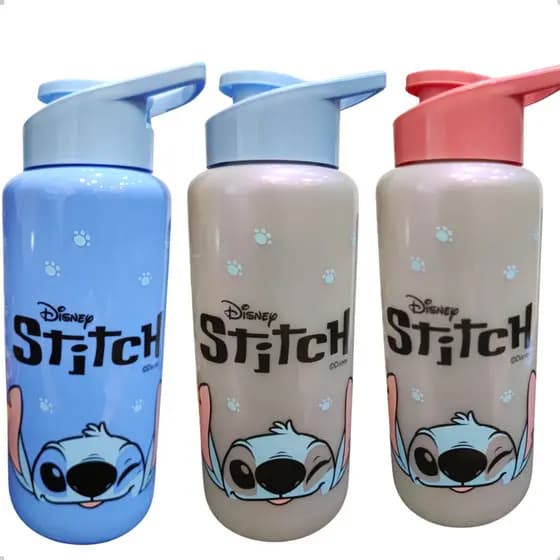 Garrafa Stitch Squeeze Água Garrafinha Academia 1 Litro