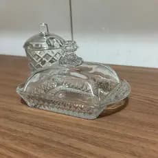 Jogo Cristal Mantegueira  e Bomboneire De Vidro Kit