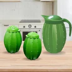 Kit Cacto - Jarra 1,5l + Saleiro + Paliteiro.