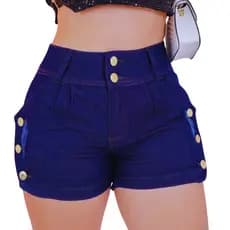 Short  Jeans Feminino Azul Escuro 36 ao 48, Short Jeans Feminino GG Azul, Bermuda Jeans Feminina GG