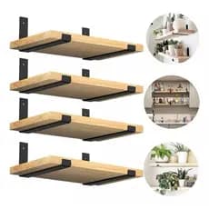 1 a 4 Prateleiras industrial DE 40cm a 60CM + kit instalação e suporte de ferro cantoneira mão francesa invertida