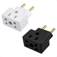 Kit 2 und de Adaptadores de Tomada Bob Benjamin 10A/20A - 250v Preto/Branco
