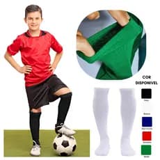 meia meião de futebol esportivo longo comprido infantil/juvenil tamanho 24 a 36