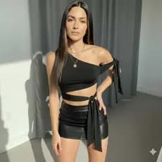 Blusa Cropped Moda Gringa C/ Amarração Suplex Premium Modela o Corpo