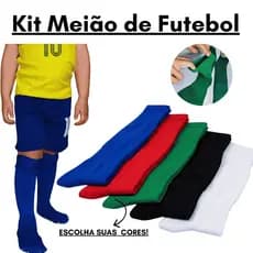 Kit Meia Meião de Futebol Cano Alto Esportivo Infantil Juvenil Algodão Original Conforto