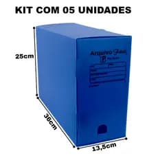 ARQUIVO MORTO FACIL POLIONDA AZUL  C/5 UN - POLIBRAS