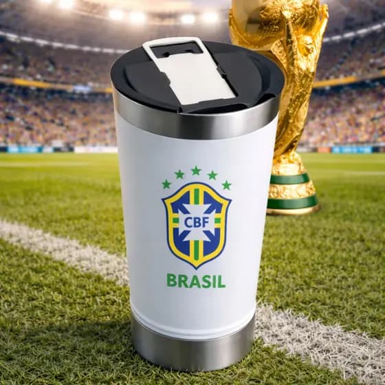 Copo Térmico Brasil 473ml Branco