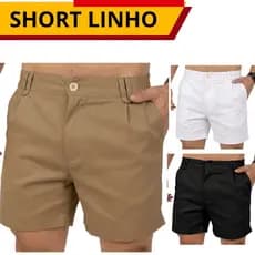 Short Bermuda Masculina Social Alfaiataria linho