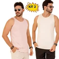 2 Camisetas Masculinas Kit Regata Malha Fria Academia e Treino