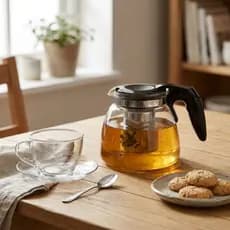 Chaleira de Vidro com Infusor Inox 950ml  Bule para Chá e Ervas Vidro Borossilicato