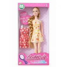 Boneca LindaBell Fashionista Mude o Look Com Vestido Extra e Salto Presente Menina