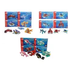 KIT 4 Blocos de Montar Inblox Animais Do Fundo Do Mar Escolha o Seu Kit
