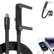 Cabo Carregador 240W Stand Suporte Celular Reforçado Trançado Tipo C Lightning Usb Iphone Samsung