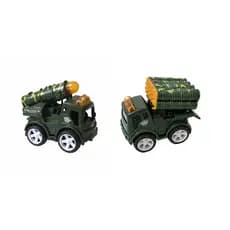 Kit 2 Mini Veiculo Caminhao Lançador Misseis Brinquedo Exercito Militar Foguete Anti Aereo Fricção