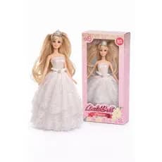 Boneca Princesa Linda Com Acessórios Vestido De Festa Tiara Salto Brinquedo Articulado Menina
