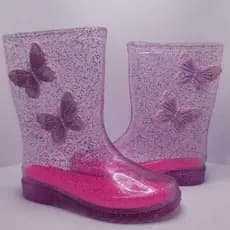 Galocha Infantil Bota Infantil Para Meninas Leve Confortável Stitch Rosa Brilho