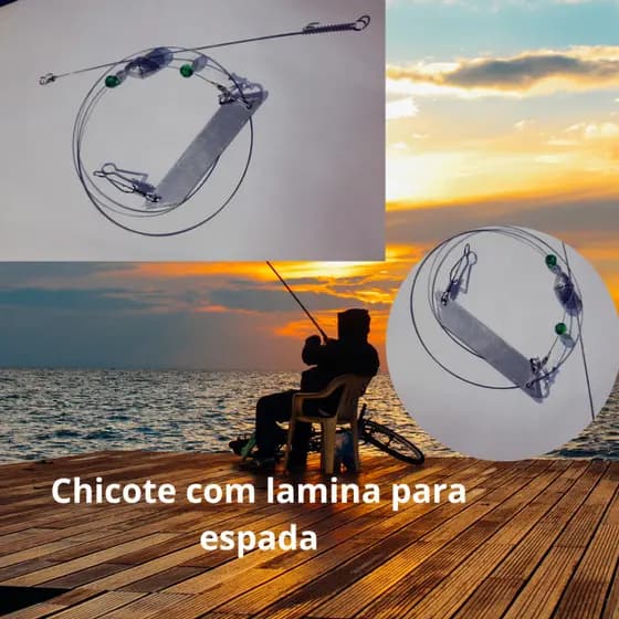 Chicote Para Pesca De Espada Com lamina - kit com 02  unidades