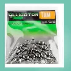 Kit 02 Girador Simples Alligator Pesca Brasil - Black Niquel