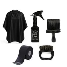 Kit Capa Preta, Borrifador Jack Preto, Espanador Preto, Gola Preta e Escovinha de Dedo Preto
