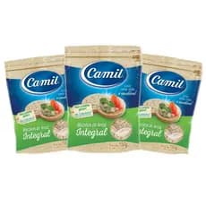 Biscoito de Arroz Integral Camil 3x150g Sem Glúten