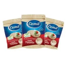Biscoito de Arroz Pimenta Integral Camil 3x150g Sem Glúten