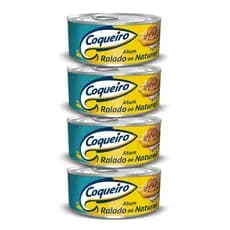 Kit Atum Coqueiro Ralado ao Natural 170g – 4 Latas Fonte de Proteína