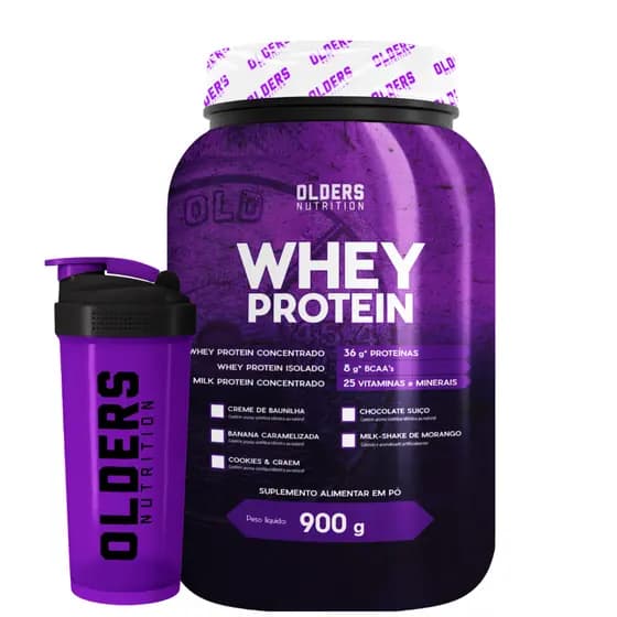 Whey Protein  + Coqueteleira 600ml Ideal Para Treino e Suplementação Diária