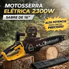 Nakasaki Motosserra Elétrica Nakasaki 2300W Sabre 16” Profissional Corte Potente e Preciso
