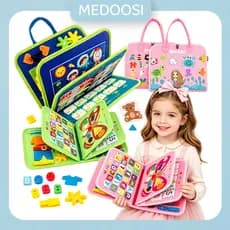 Montessori Silent Books for Kids, Soft Activity Busy Book/Toys Basic Sensory Life Skills Case/Brinquedos/infantil