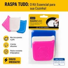 Kit 3 Espátulas Raspa Tudo – Remove Sujeira de Panelas e Sanduicheira