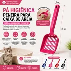 Pá Pazinha Higiênica Coletora 28cm para Gatos Pazinhac para caixa de areia Cachorro gato
