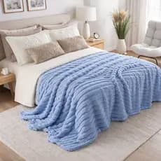 Manta Soft Casal Canelada Cobertor Aveludado 2,00x1,80m Fleece Toque Macio e Quentinho