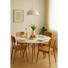 Mesa De Jantar Eames 90Cm 80cm Charles Eiffel Redonda Branco Preto Feijó Frete Grátis