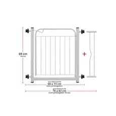 Portão Grade Proteção Pet Dog 69 à 84cm Com Prolongador de 10cm Frete Grátis