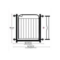 Grade Portão Portãozinho Proteção Pet Cães Cachorro Criança 69 A 84Cm Preto Frete Grátis