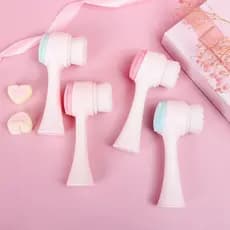 Escova de Limpeza Facial 2 em 1 com Cerdas e Silicone Dupla Função para uma Pele Perfeita
