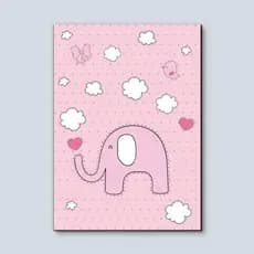 Quadro Decorativo Quarto Infantil Menina Elefantinho Rosa 20x30