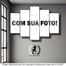 kit quadros decorativo mosaico personalizado 5 peças mdf alta qualidade