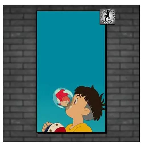 Quadro Decorativo Ponyo: Uma Amizade que Veio do Mar 02 1 Peça Mdf 20x30  Alta Qualidade Full Hd