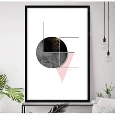 Quadro Decorativo Love Amor Preto e Rosa 60x40 sala quarto escritório